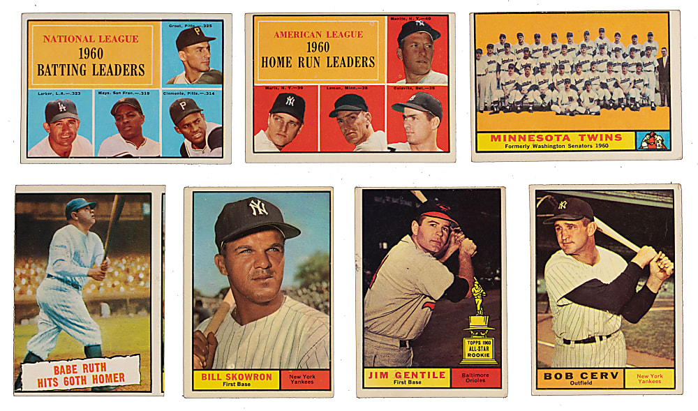 1961 Topps Complete Set (587/587) with (4) PSA Graded Hall of Famers Plus (7) Duplicates/Variations - (594 Total Cards)