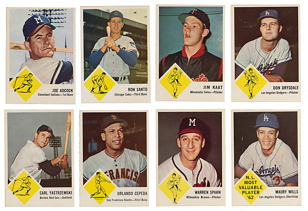 1963 Fleer Near Complete Set (66/67) with (3) PSA Graded Keys - Sharp!
