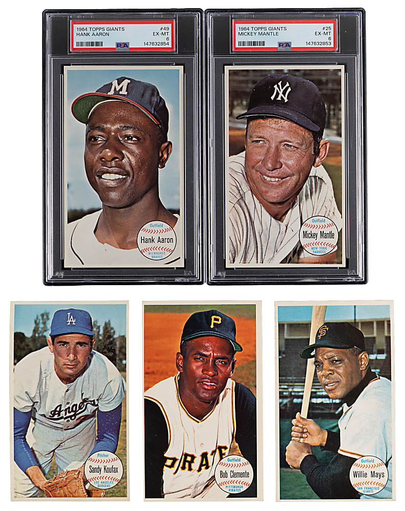 1964 Topps Giants Complete Set (60) with PSA EX-MT 6 Hank Aaron & Mickey Mantle