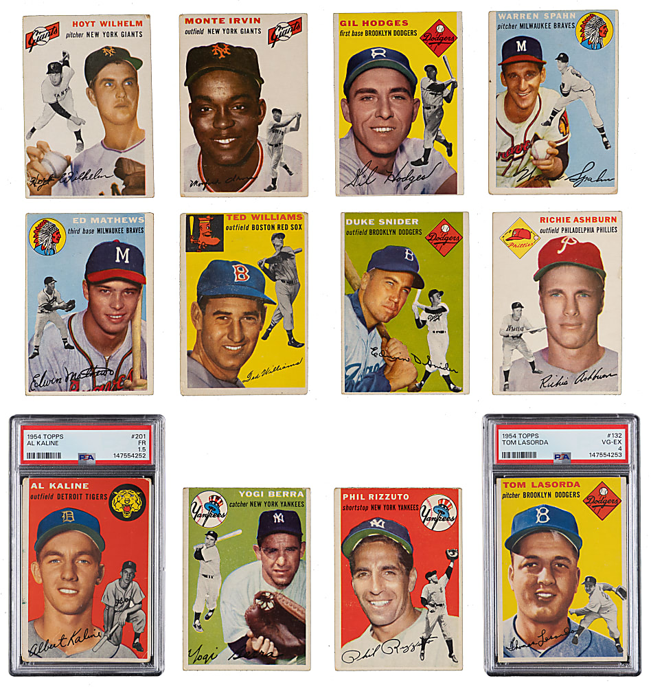 1954 Topps Near Complete Set (245/250) with PSA Graded Al Kaline & Tom Lasorda Rookies