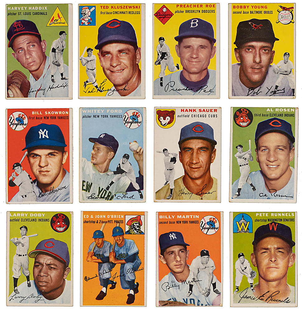 1954 Topps Near Complete Set (245/250) with PSA Graded Al Kaline & Tom Lasorda Rookies