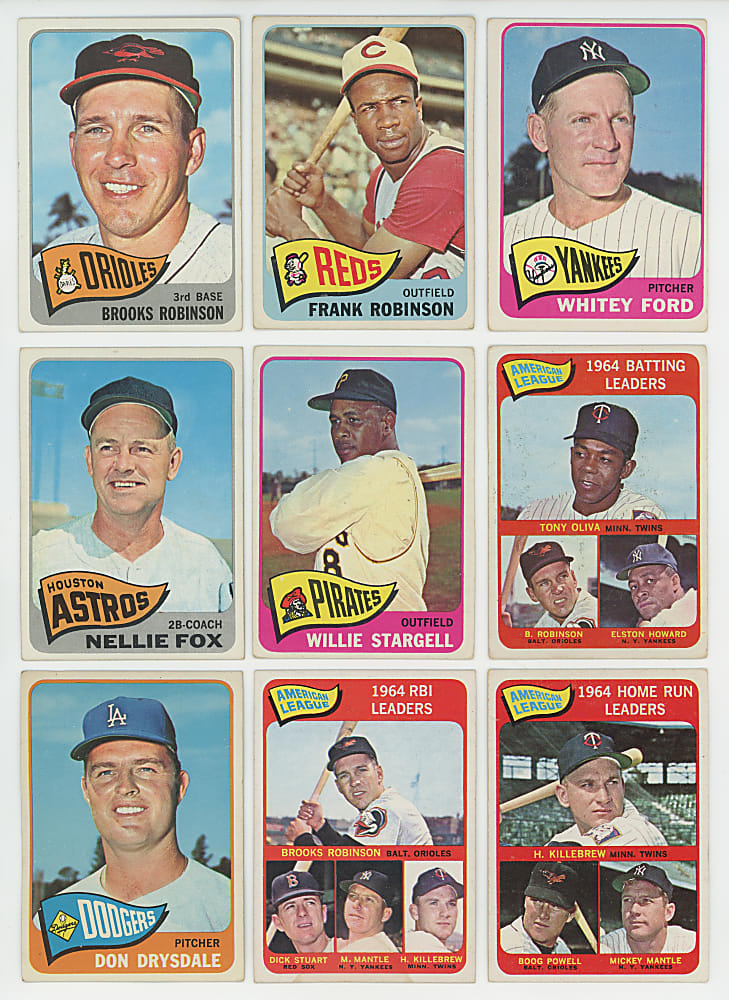 1965 Topps Collection (370) with (50+) Hall of Famers Including (3) Mantle Plus Carlton & Morgan Rookies