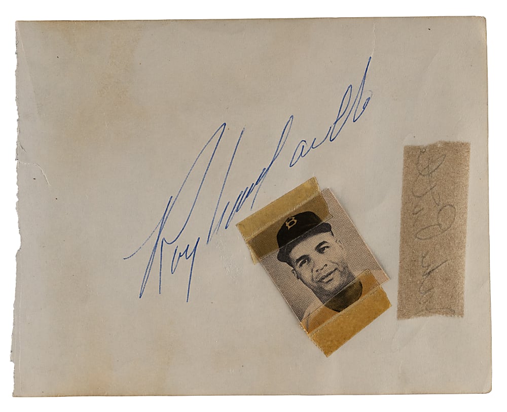 Roy Campanella Cut Signature with Photograph Clipping - JSA LOA