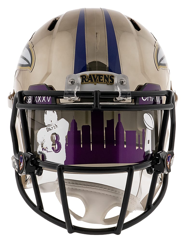 Baltimore Ravens Greats Signed Collection (14) with Ed Reed Football & Ray Lewis Authentic Full-Size Helmet
