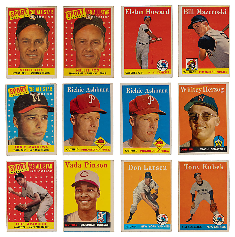 1958 Topps Collection (625+) with (12) Hall of Famers & Additional Stars
