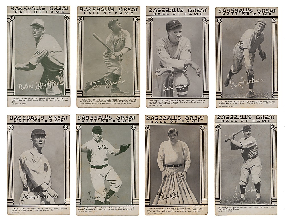 1948 Baseball's Great Hall of Fame Exhibits Partial Set (21/33) Including Babe Ruth