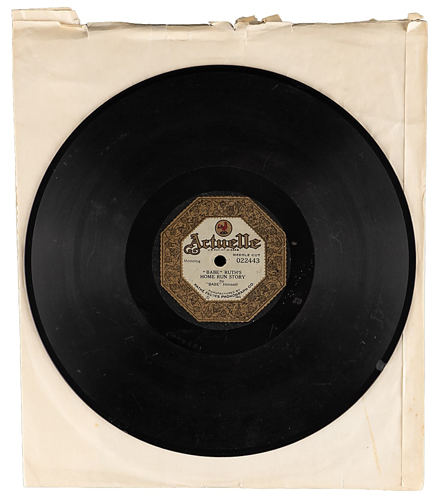 1920 Actuelle Babe Ruth's Home Run Story 78 RPM Record