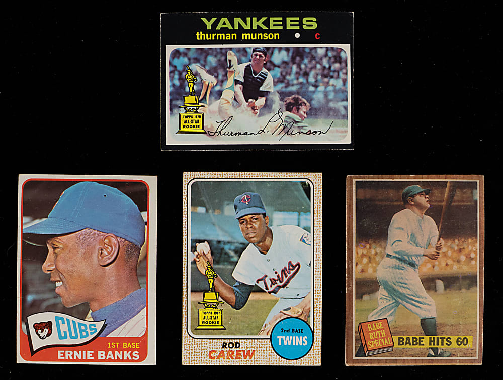 1958-1980 Topps Hall of Fame & Star Collection (17) with Aaron, Clemente, Mantle & Mays