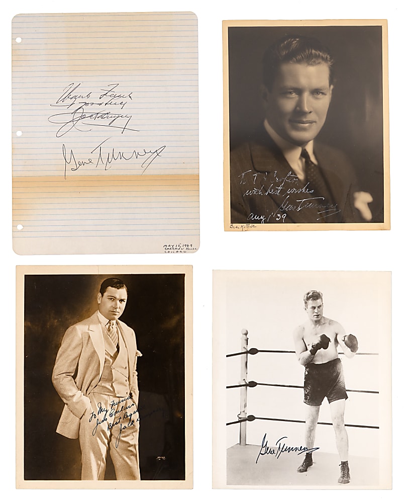 Jack Dempsey & Gene Tunney Collection (10) with (7) Dempsey or Tunney Autographs