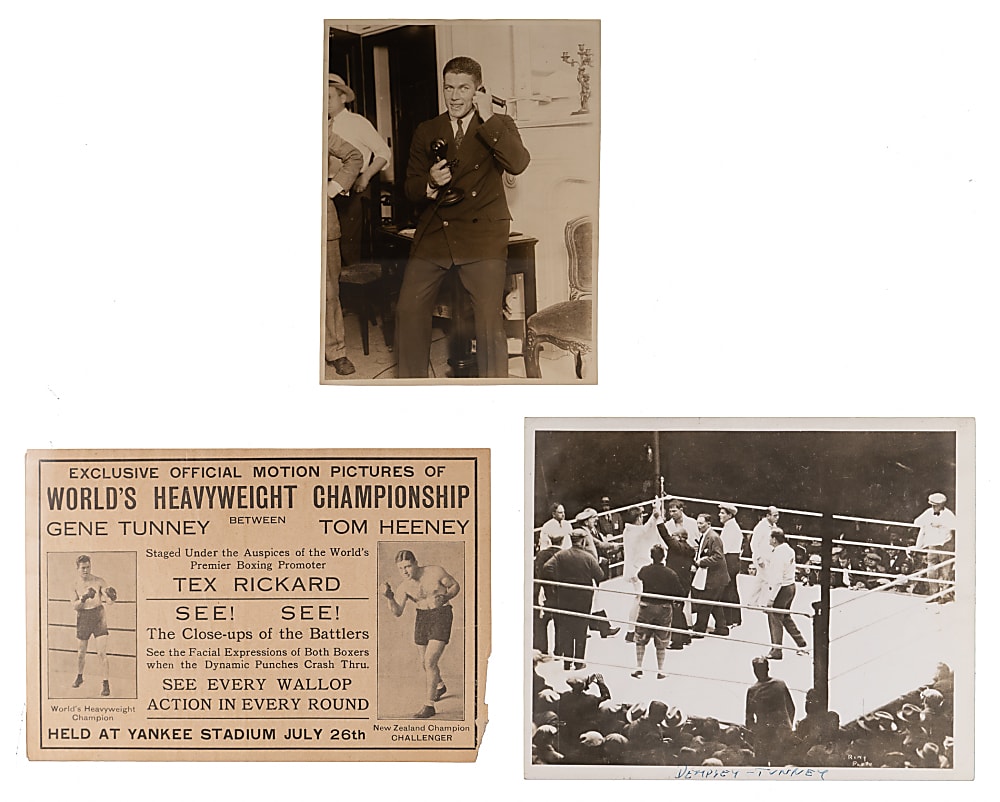 Jack Dempsey & Gene Tunney Collection (10) with (7) Dempsey or Tunney Autographs