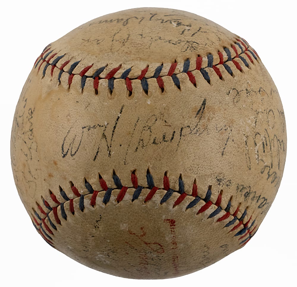 1933 World Series Champion New York Giants Team-Signed Baseball with (21) Signatures Including Ott, Hubbell, Dressen & O'Doul - Full JSA LOA
