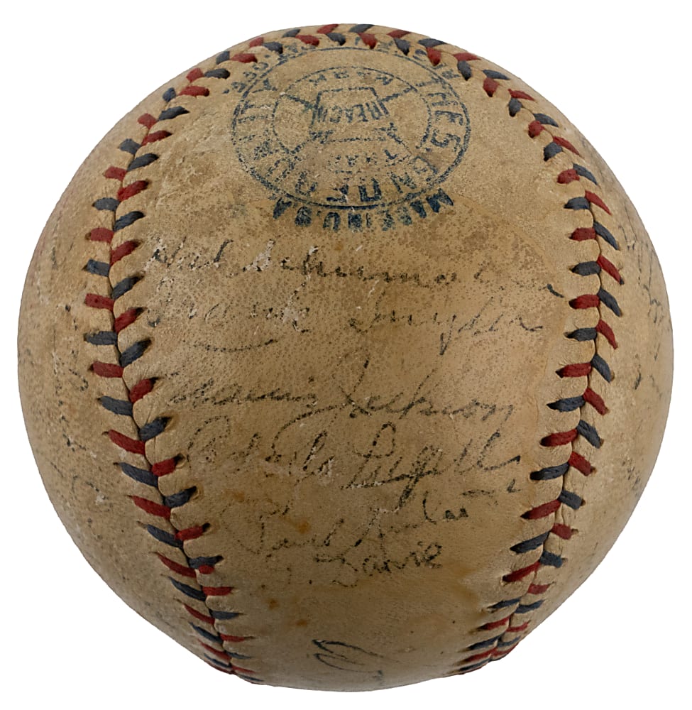 1933 World Series Champion New York Giants Team-Signed Baseball with (21) Signatures Including Ott, Hubbell, Dressen & O'Doul - Full JSA LOA