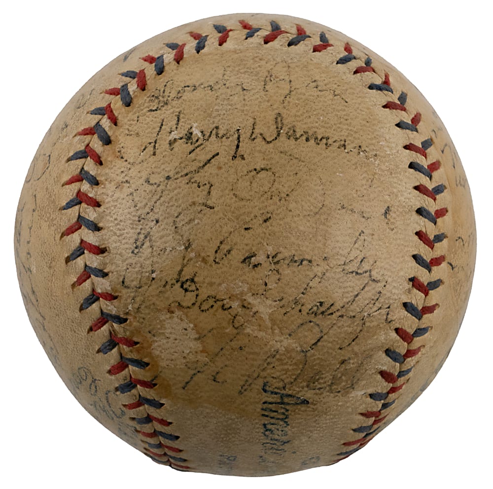 1933 World Series Champion New York Giants Team-Signed Baseball with (21) Signatures Including Ott, Hubbell, Dressen & O'Doul - Full JSA LOA
