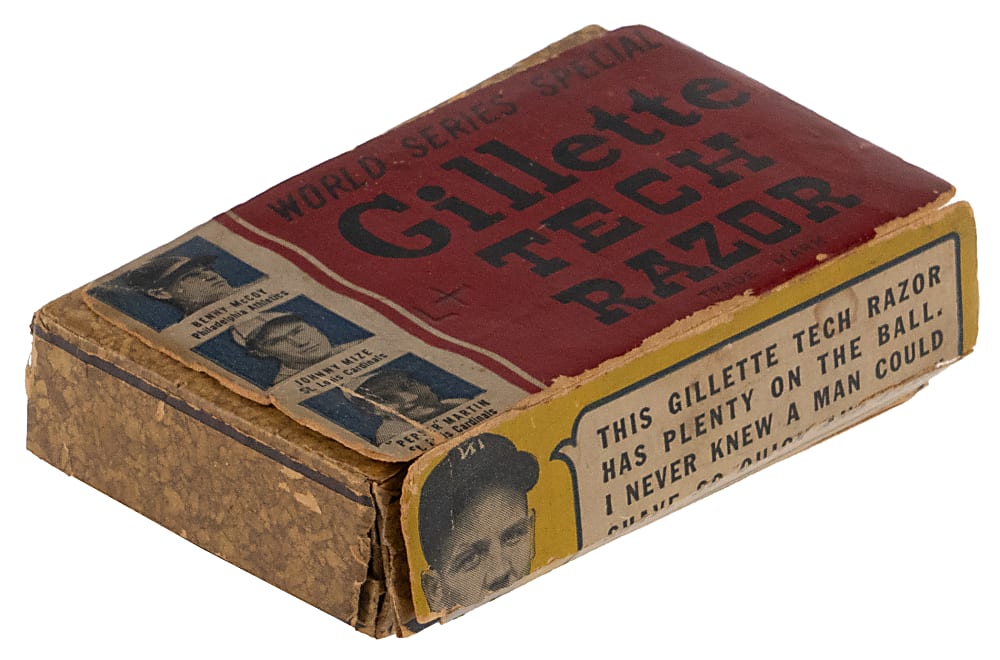 1940 Gillette World Series Special Tech Razor with Box Featuring P. Martin, Mize & Rolfe