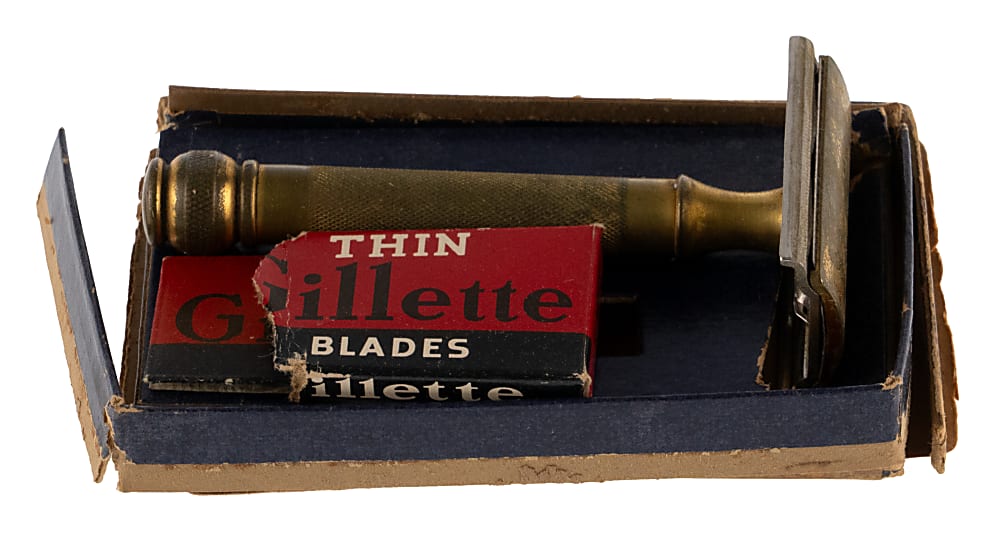 1940 Gillette World Series Special Tech Razor with Box Featuring P. Martin, Mize & Rolfe