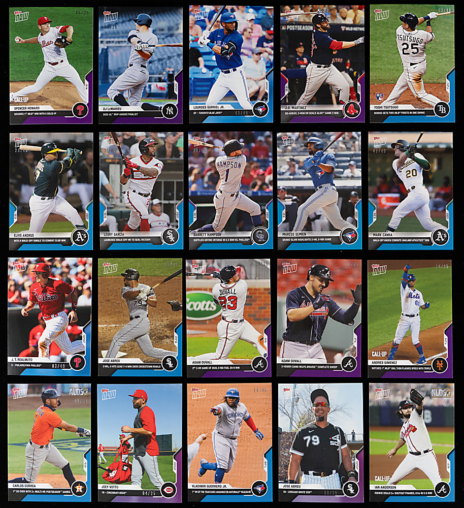 2017-2020 Topps Now Collection (2,500+) with (325+) Rookies Including (33) Judge, (6) Ohtani, (5) Acuna & (10) Guerrero Jr.