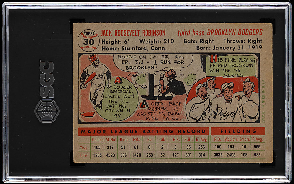 1956 Topps #30 Jackie Robinson SGC VG 3