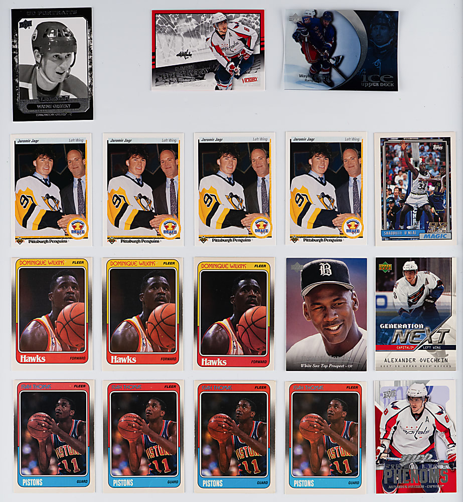 1980s-2000s Basketball & Hockey Singles Collection (5,200+) Loaded with (200+) Wayne Gretzky, (100+) Michael Jordan & Several 1990s Inserts