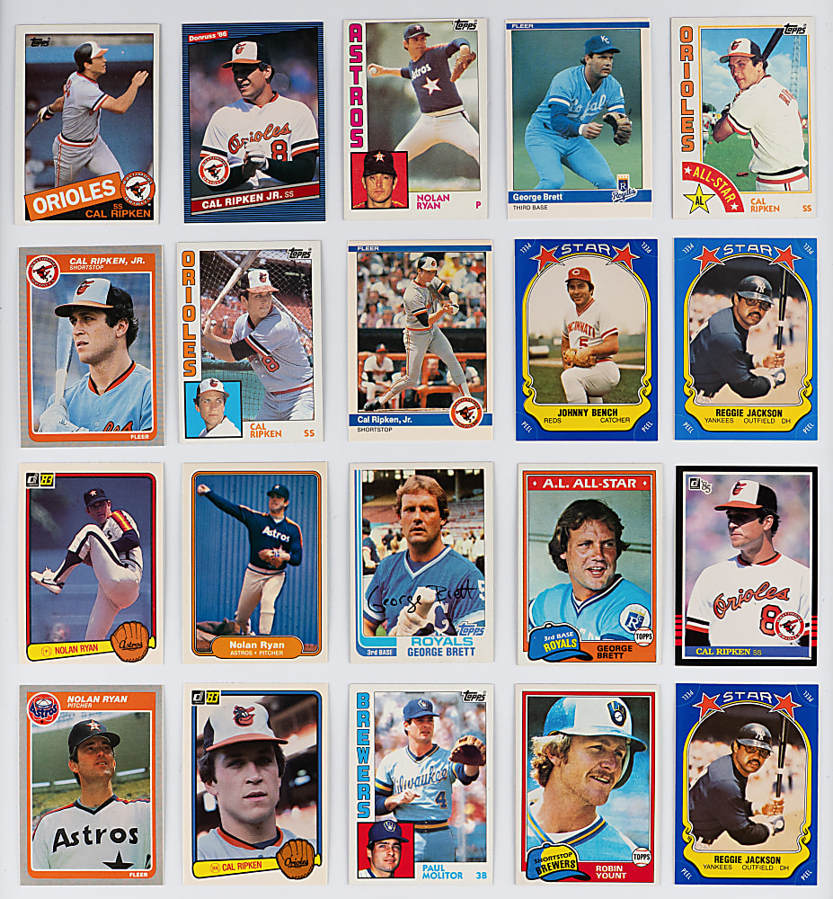 1980-1986 Baseball Singles Collection (8,500+) with (750+) Hall of Famers Including Rookies