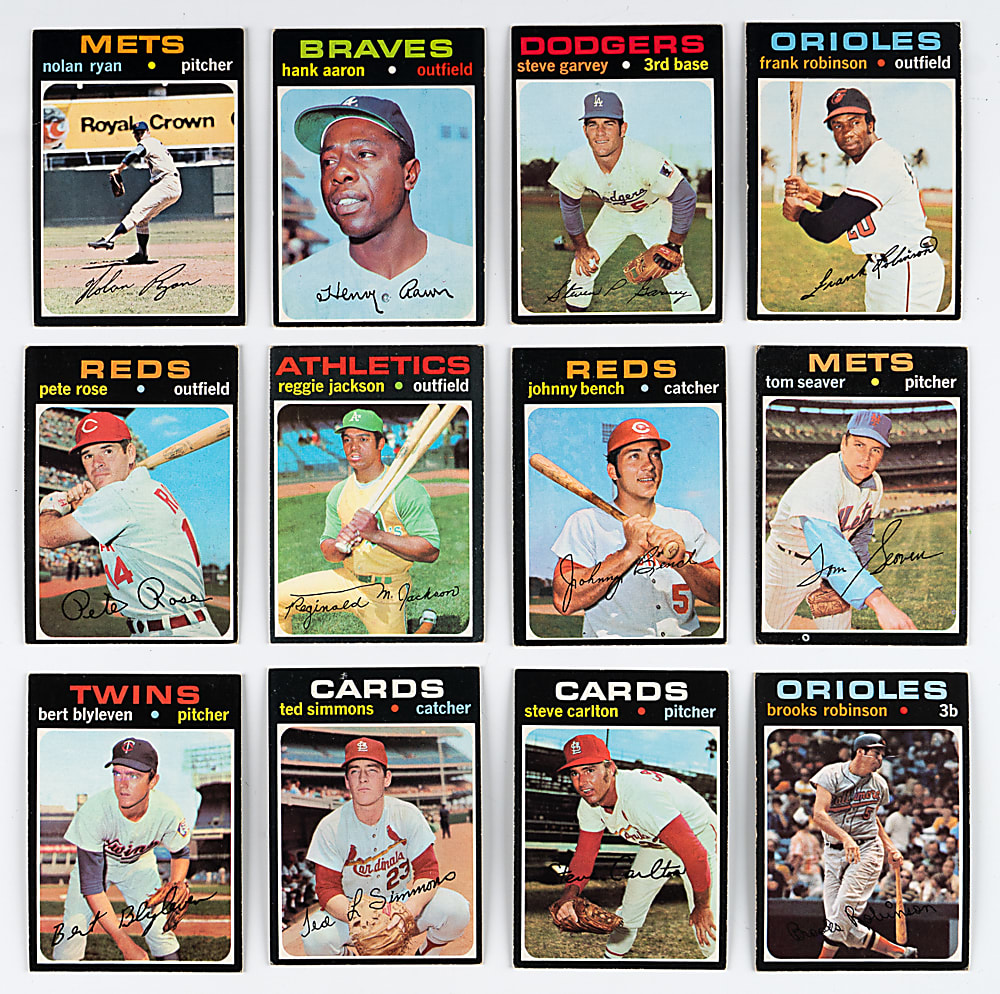 1971 Topps Partial Set (550/752) with Aaron, Garvey Rookie, Rose & Ryan