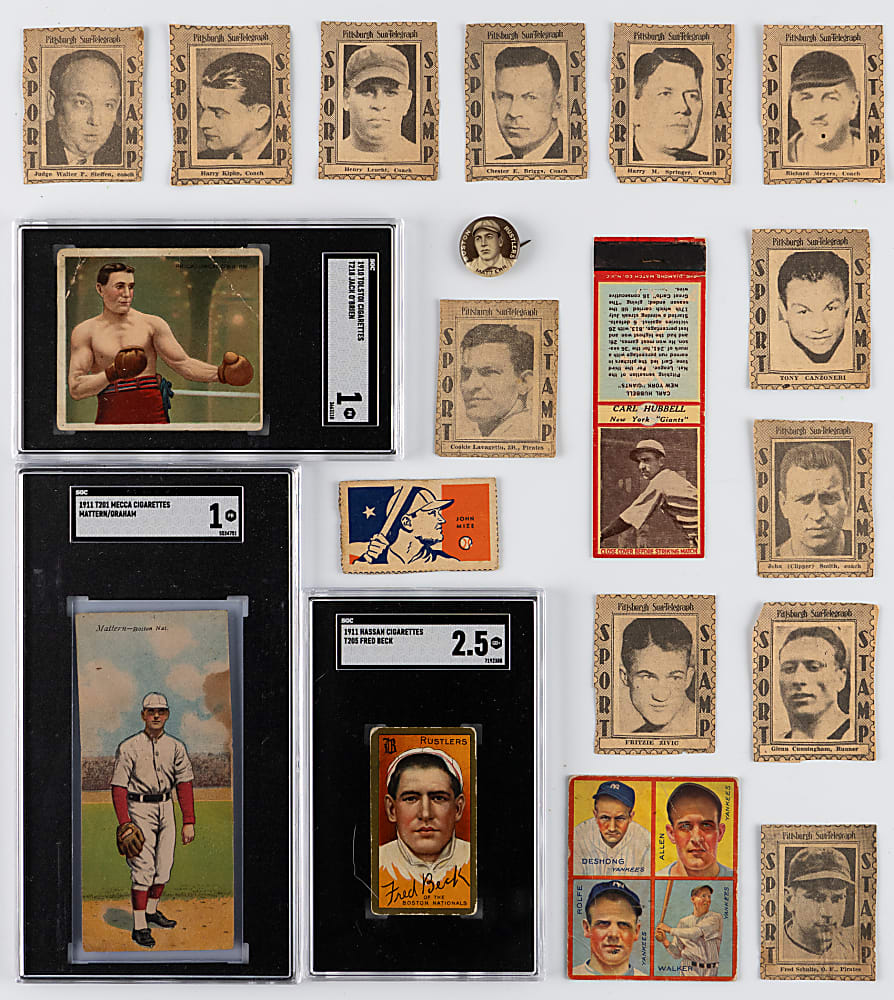 1910-1941 Pre-War Sports Card Collection (32) with Several Hall of Famers Including Mel Ott, Paul Waner & Pop Warner