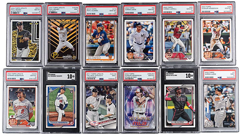 2018-2025 Modern Superstar & Rookie PSA & SGC NM-MT 8 to GEM MINT 10 Graded Collection (53) with (23) GEM MINT 10 Including Aaron Judge & Yoshinobu Yamamato RC