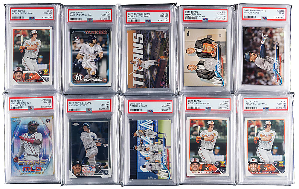 2018-2025 Modern Superstar & Rookie PSA & SGC NM-MT 8 to GEM MINT 10 Graded Collection (53) with (23) GEM MINT 10 Including Aaron Judge & Yoshinobu Yamamato RC