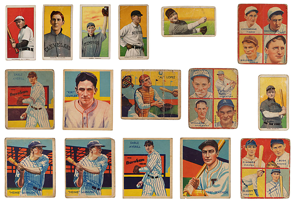 1909-1936 Pre-War Collection (58) with Several Hall of Famers Including Cuyler, Foxx & Traynor Plus (1) Southern Leaguer