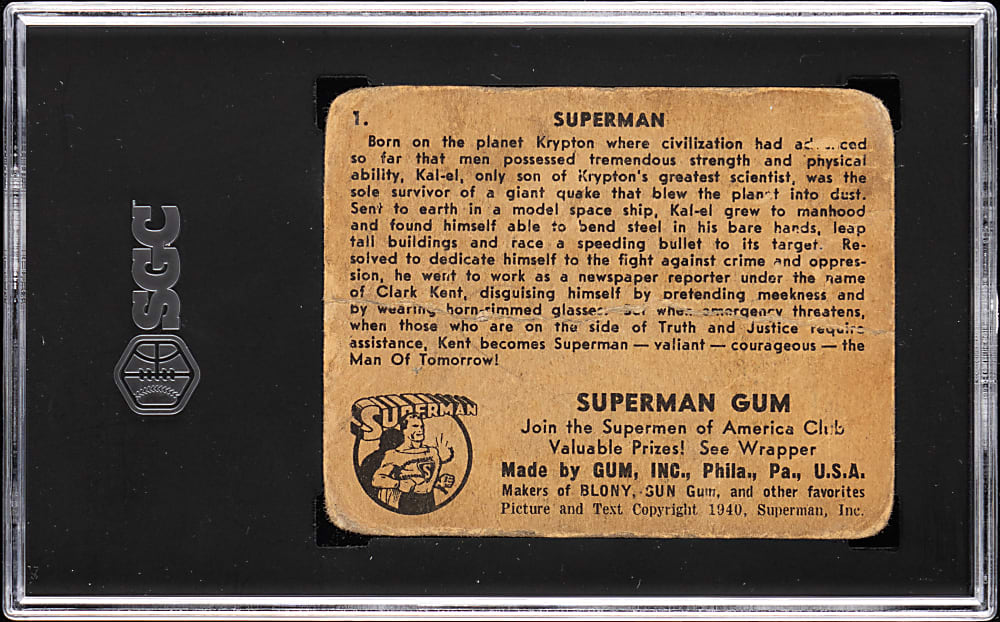 1940 R145 Gum Inc. #1 Superman SGC POOR 1