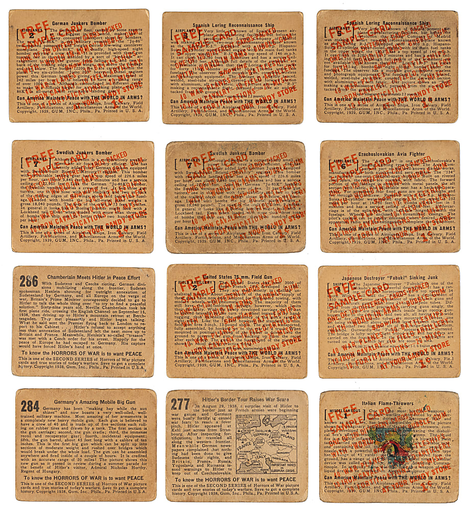 1930s-1942 Non-Sport Collection (388) with Several Horrors of War High Numbers