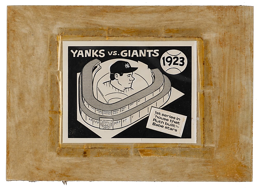 1970 Fleer World Series #20 1923 Yankees vs Giants Babe Ruth Original Artwork