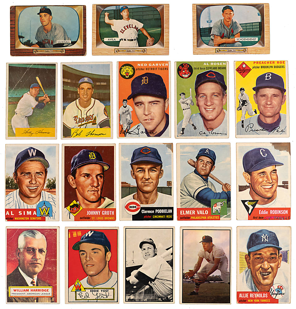 1939-1963 Topps, Bowman & Exhibits Collection (41) with (11) Hall of Famers Including (2) Mantle, DiMaggio & Mays