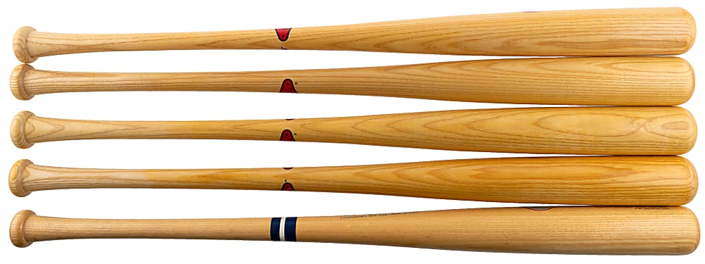 Hall of Famer Signed Cooperstown Bat. Co. Famous Player Series Bats (5) with Berra, Musial & Reese