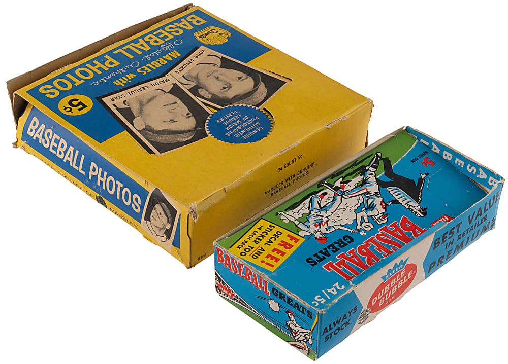 1960-1973 Non-Topps Display Boxes (4) with 1960 Leaf & 1961 Fleer Greats