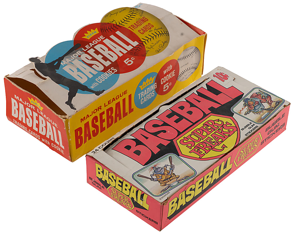 1960-1973 Non-Topps Display Boxes (4) with 1960 Leaf & 1961 Fleer Greats