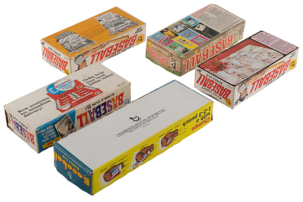 1967-1973 Topps Display Boxes (5) with Different Variations