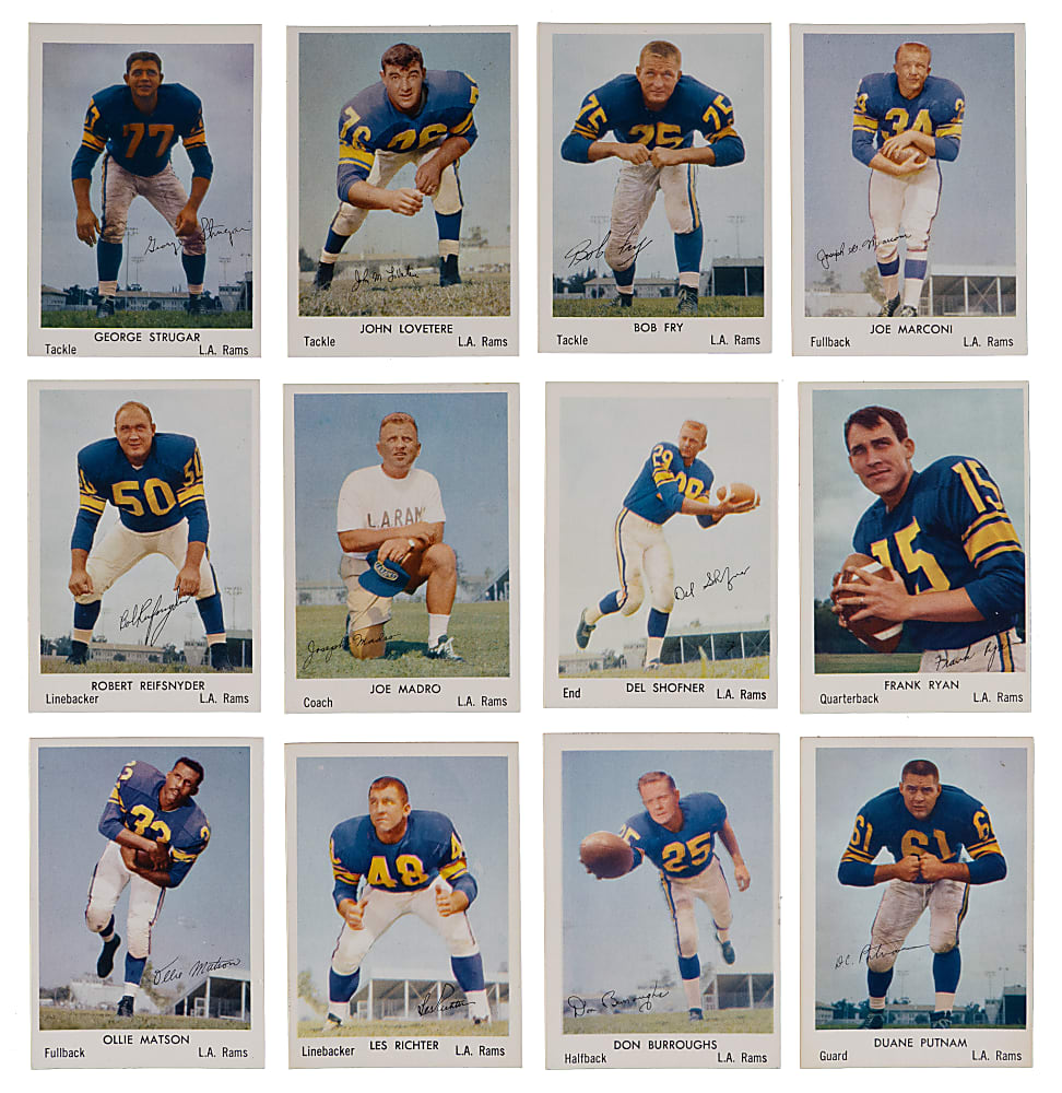 1959 Bell Brand Los Angeles Rams Starter Set (17) with Ollie Matson & Les Richter