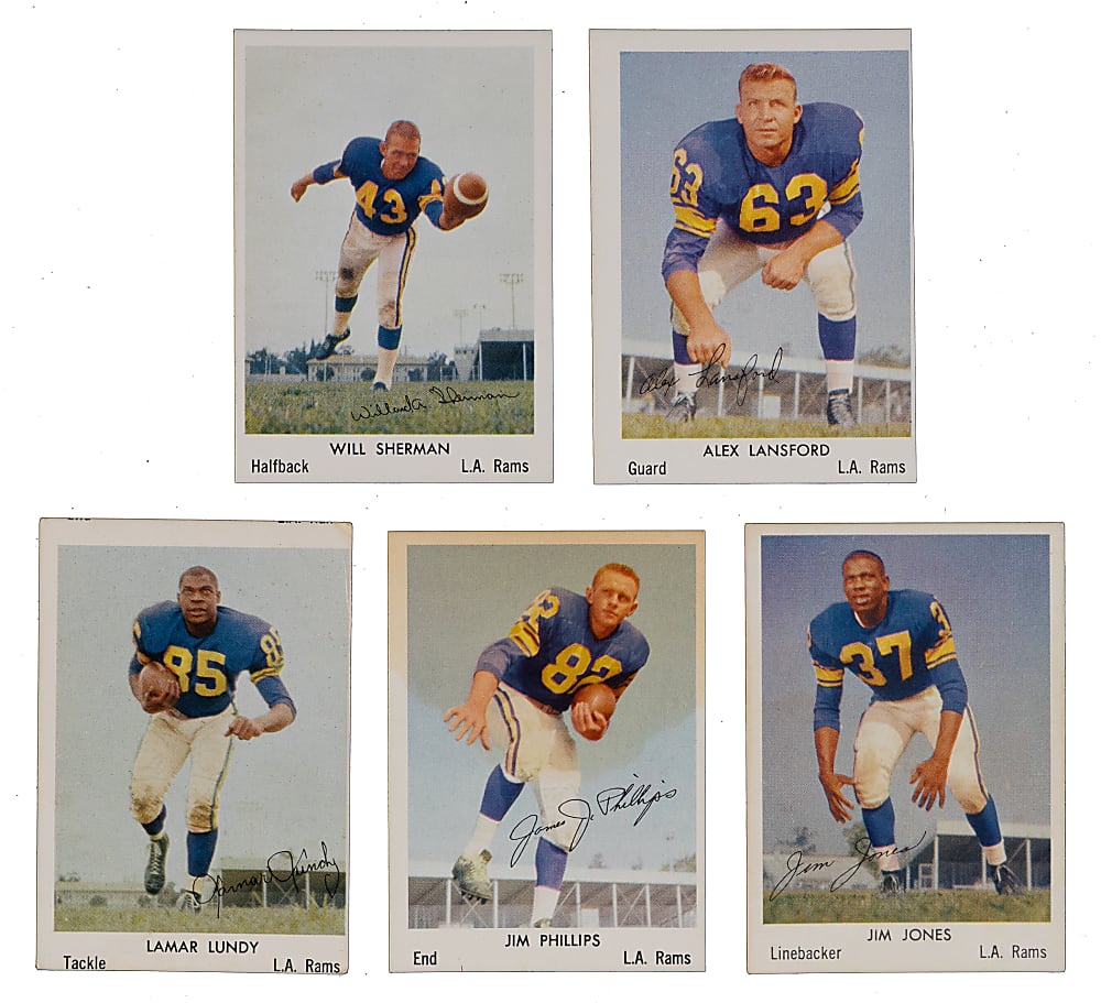1959 Bell Brand Los Angeles Rams Starter Set (17) with Ollie Matson & Les Richter