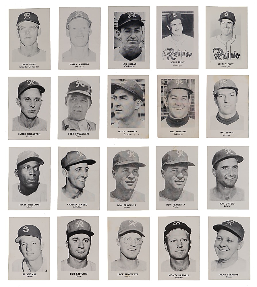 1954-1966 Seattle Rainiers/Angels Popcorn Pacific Coast League Collection (99)