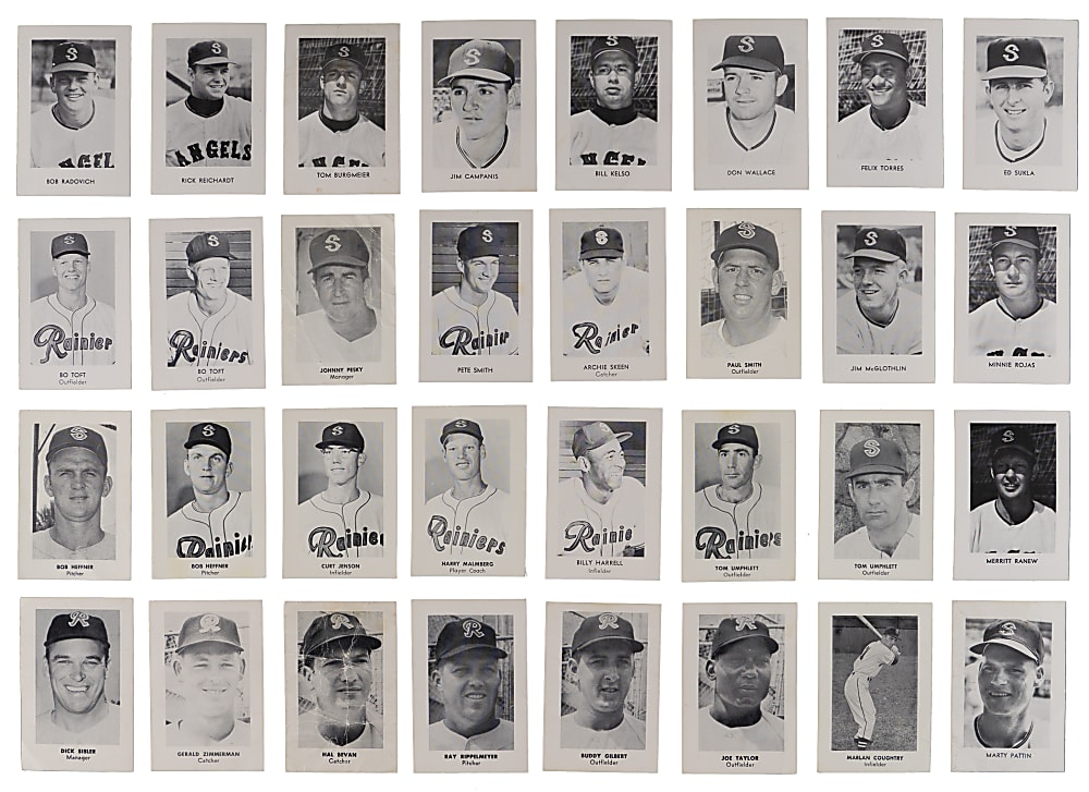 1954-1966 Seattle Rainiers/Angels Popcorn Pacific Coast League Collection (99)