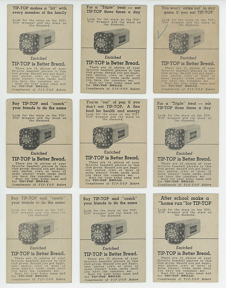 1947 Tip-Top Bread Starter Set (52) with Stars & Shortprints