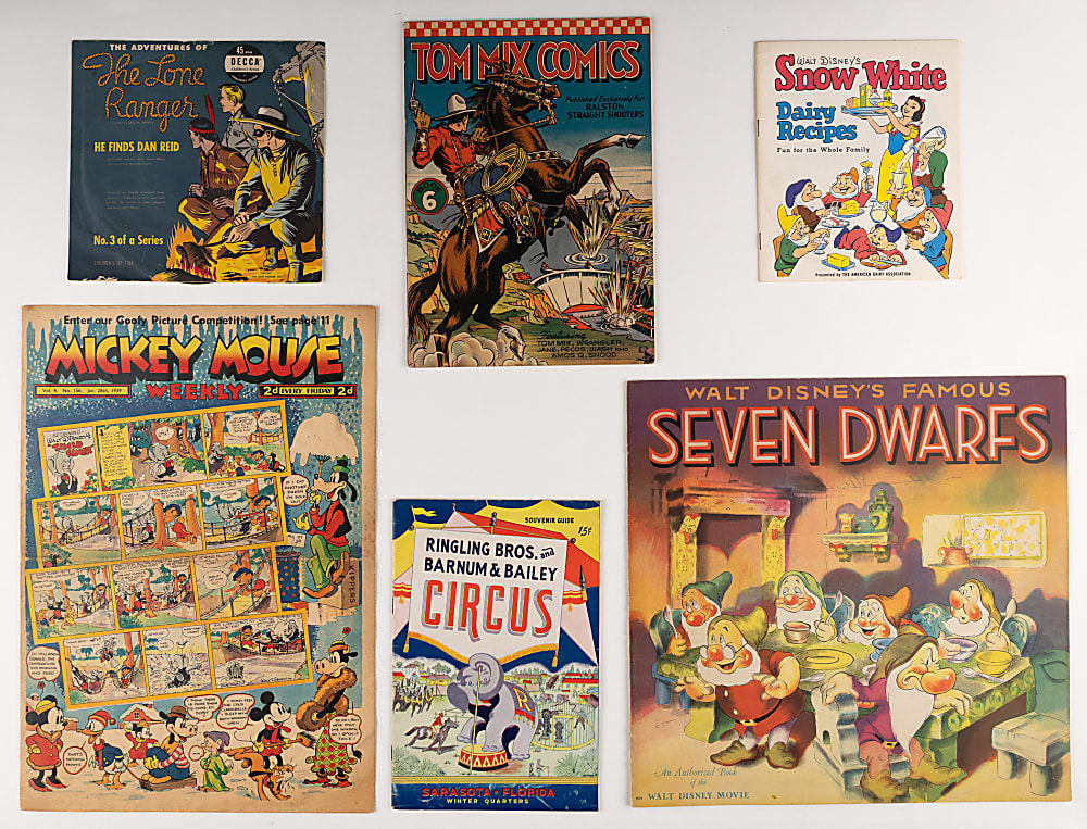1900s-1960s Non-Sport Publication & Balance of Collection (50+) with Vintage Disney & The Lone Ranger Emphasis
