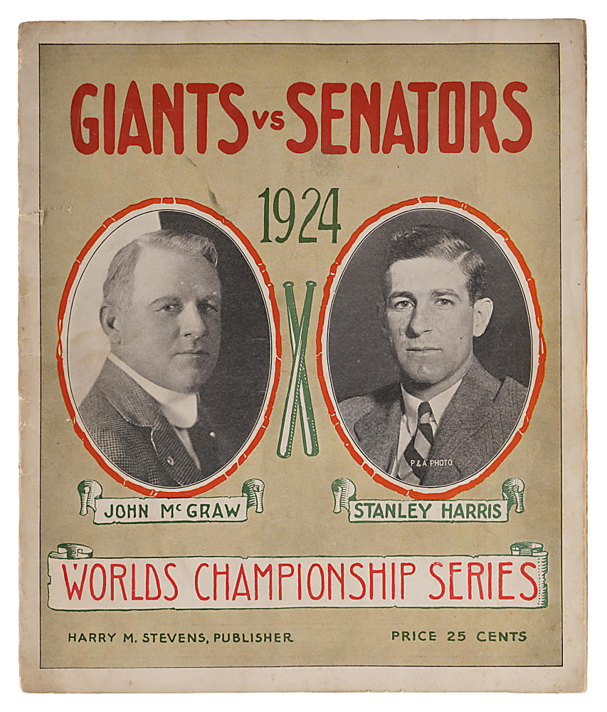 1924 World Series Washington Senators at New York Giants Program