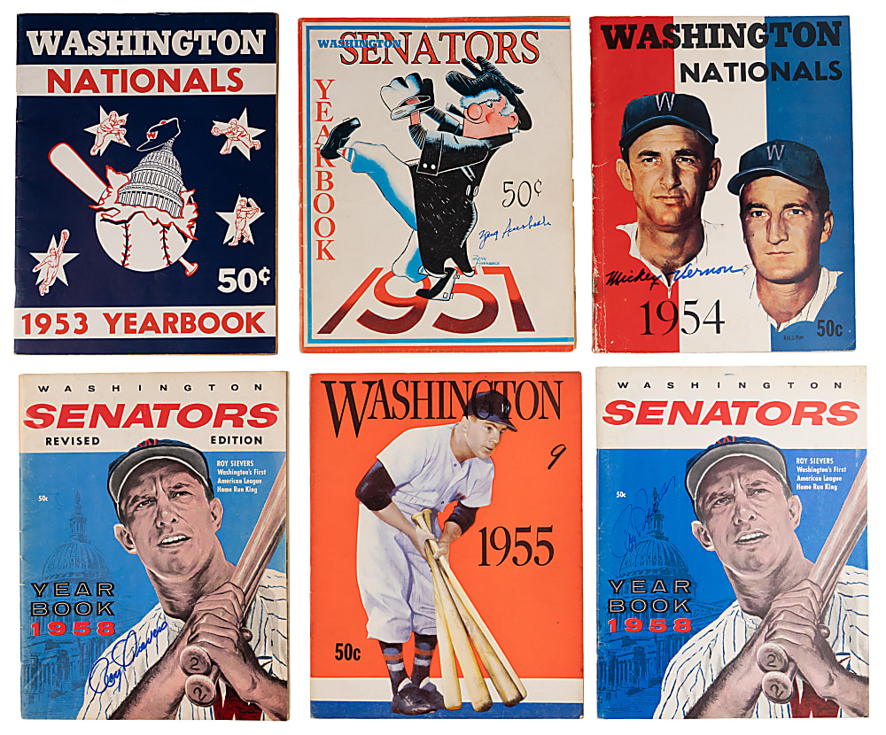 1949-1961 Washington Nationals/Senators Yearbook Collection (13) with (26) Combined Signatures