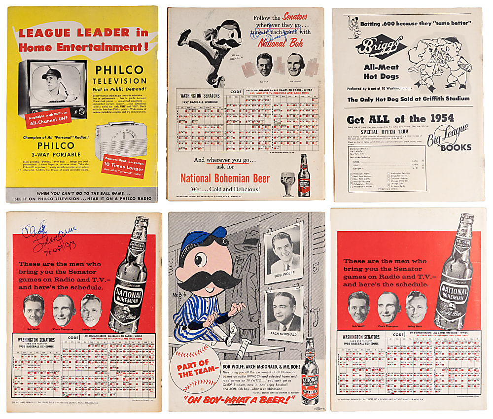 1949-1961 Washington Nationals/Senators Yearbook Collection (13) with (26) Combined Signatures