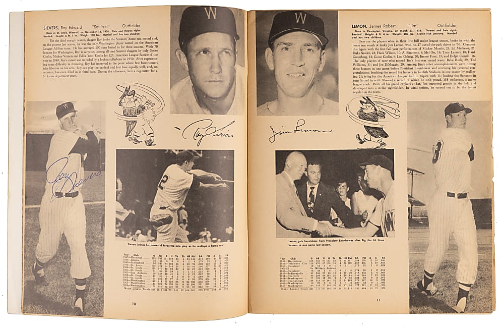 1949-1961 Washington Nationals/Senators Yearbook Collection (13) with (26) Combined Signatures