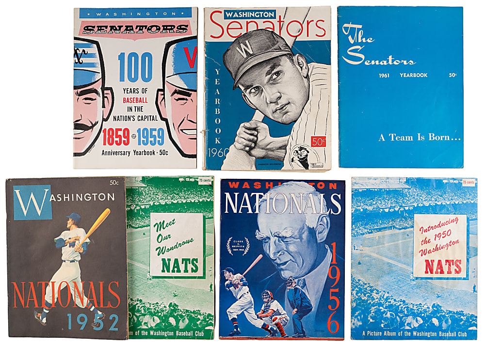 1949-1961 Washington Nationals/Senators Yearbook Collection (13) with (26) Combined Signatures