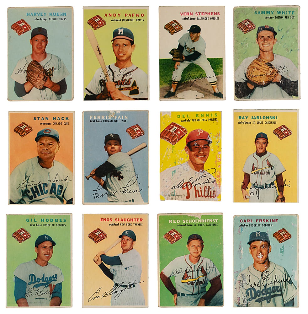 1954 Wilson Franks Partial Set (12/20) with (3) Hall of Famers
