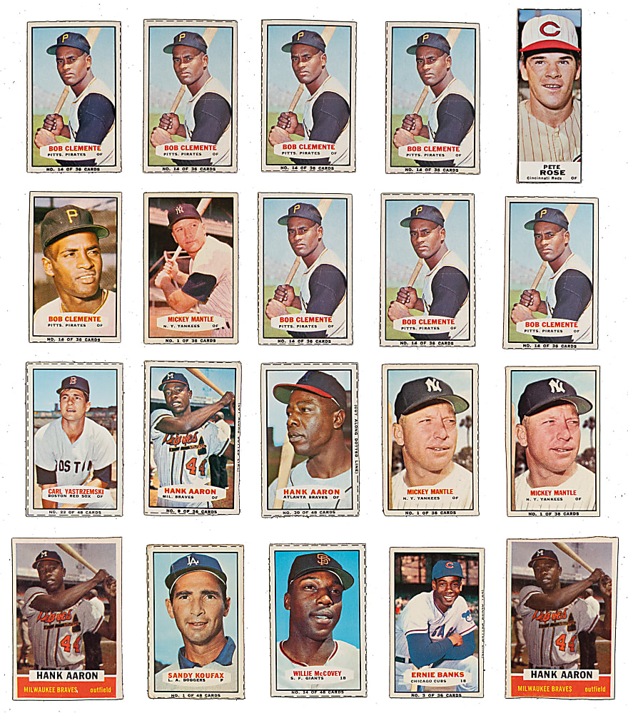 1961-1968 Bazooka Singles Collection (175) with (60) Hall of Famers Including (8) Clemente, (4) Aaron & (3) Mantle - Clean!