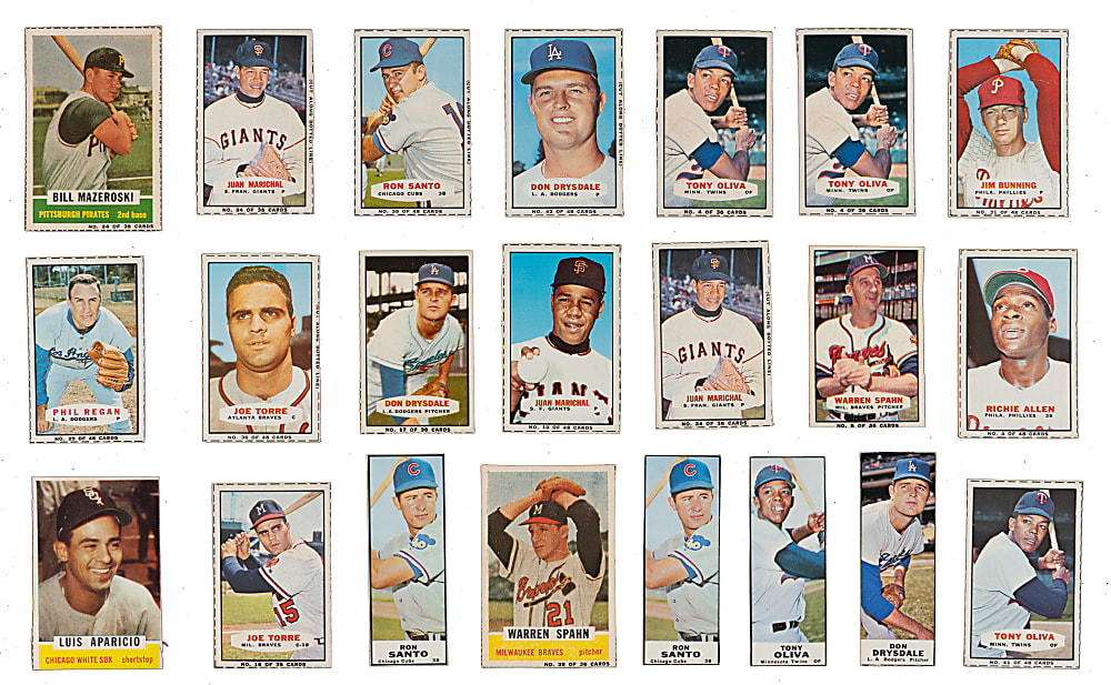 1961-1968 Bazooka Singles Collection (175) with (60) Hall of Famers Including (8) Clemente, (4) Aaron & (3) Mantle - Clean!